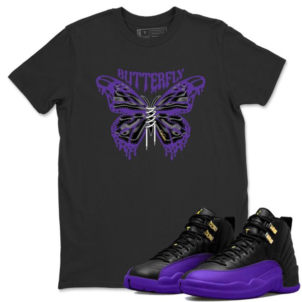 Butterfly Unisex T-Shirt - Sneaker Shirt To Match 12s Field Purple Jezsport.com