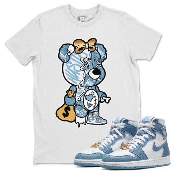 Stitched Hustle Bear - Sneaker Shirt To Match 1s Denim Jezsport.com