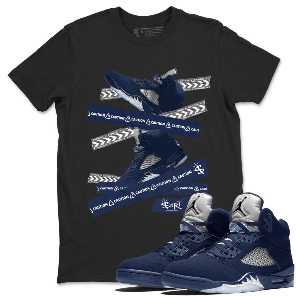 Caution Tape Unisex Crew Neck Sneaker Matching Tee Shirt To Match 5s Georgetown Jezsport.com