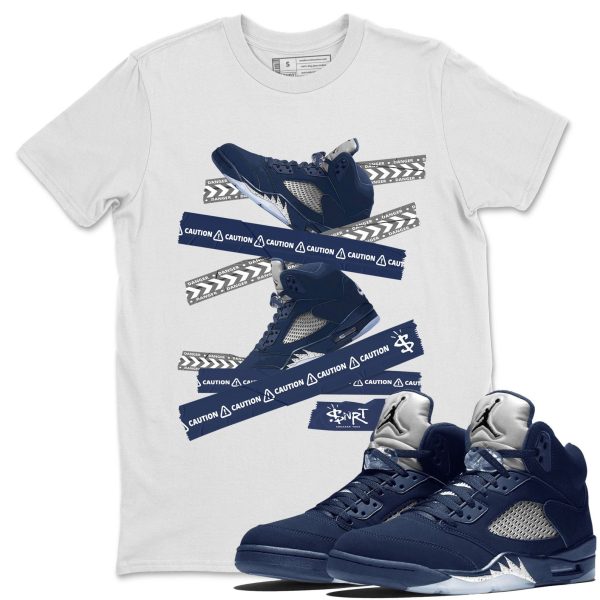 Caution Tape Unisex Crew Neck Sneaker Matching Tee Shirt To Match 5s Georgetown Jezsport.com