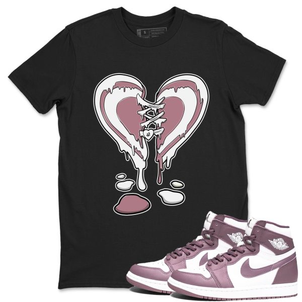 Melting Heart Unisex Crew Neck Sneaker Matching Tee Shirt To Match 1s Mauve Jezsport.com