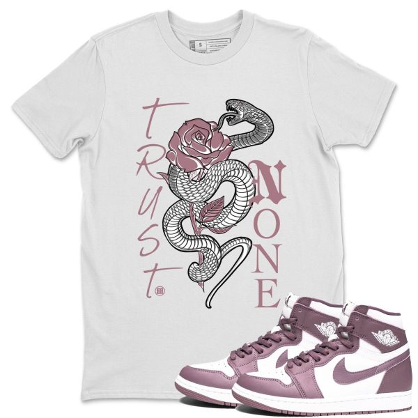 Trust None Unisex Crew Neck Sneaker Matching Tee Shirt To Match 1s Mauve Jezsport.com