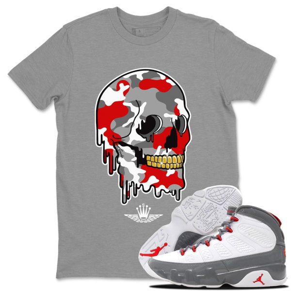 Dripping Camo Unisex TUnisex Tee - Sneaker T-Shirt To MatchShirt - 9s Fire Red Jezsport.com