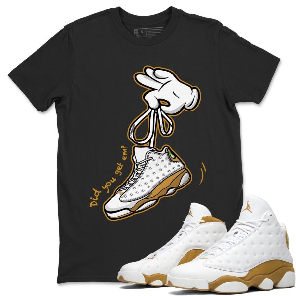 Cartoon Hands Unisex Crew Neck Sneaker Matching Tee Shirt To Match 13s Wheat Jezsport.com