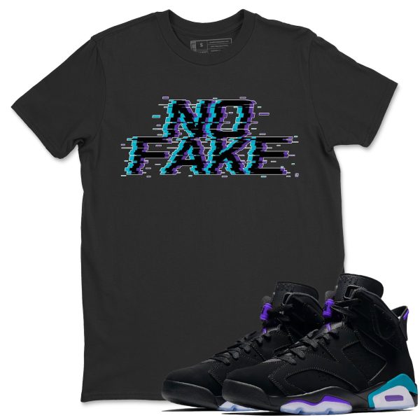 No Fake Glitch Unisex Tee - Sneaker T-Shirt To Match 6s Aqua Jezsport.com