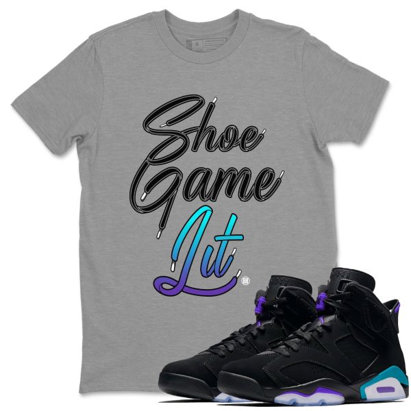 Shoe Game Lit Shoe Lace Unisex Tee - Sneaker T-Shirt To Match 6s Aqua Jezsport.com