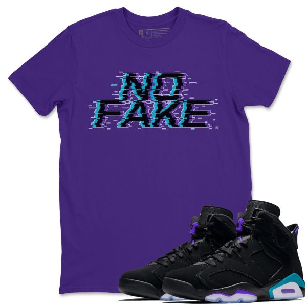 No Fake Glitch Unisex Tee - Sneaker T-Shirt To Match 6s Aqua Jezsport.com