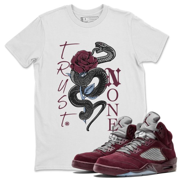 Trust None Unisex Tees - Sneaker Shirt To Match 5s Burgundy Jezsport.com