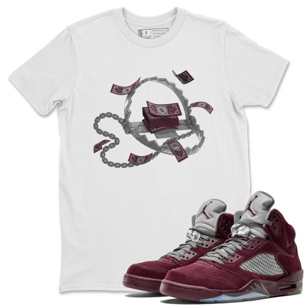 Trap Money Unisex Tees - Sneaker Shirt To Match 5s Burgundy Jezsport.com