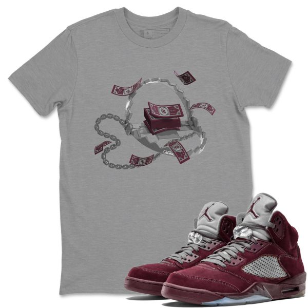 Trap Money Unisex Tees - Sneaker Shirt To Match 5s Burgundy Jezsport.com