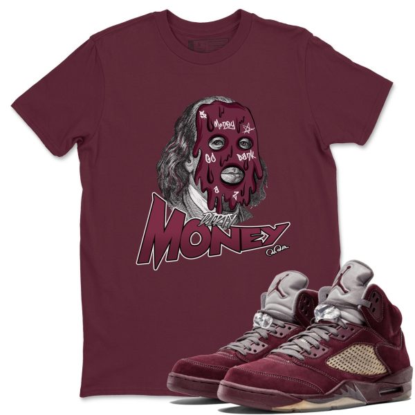 Dirty Money Unisex Tees - Sneaker Shirt To Match 5s Burgundy Jezsport.com