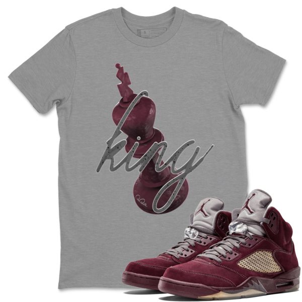 3D King Unisex Tees - Sneaker Shirt To Match 5s Burgundy Jezsport.com