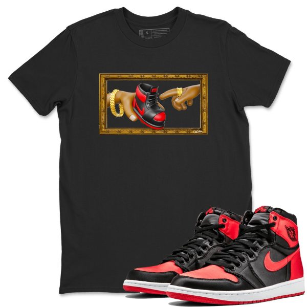 The Creation of Adam Unisex Short Sleeve Crew Neck Sneaker Tee To Match 1s Satin Bred Jezsport.com