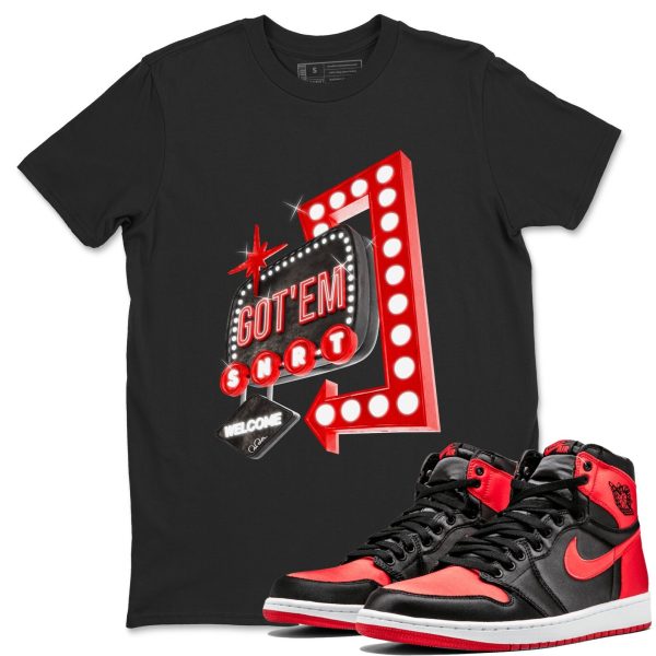 Retro Neon Sign Unisex Short Sleeve Crew Neck Sneaker Tee To Match 1s Satin Bred Jezsport.com