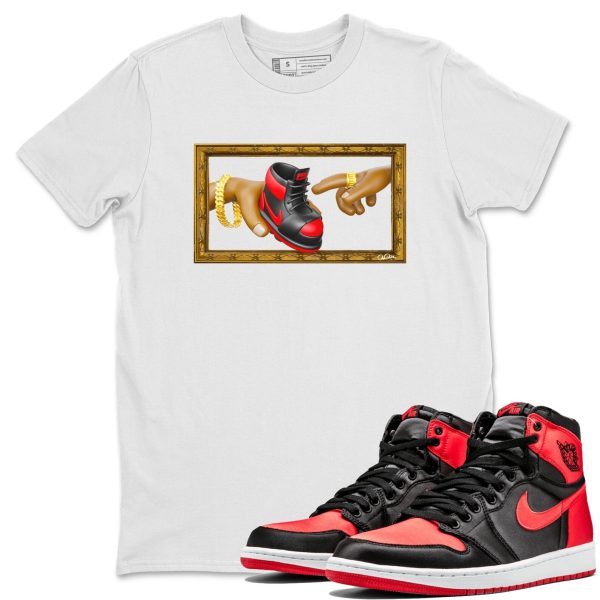 The Creation of Adam Unisex Short Sleeve Crew Neck Sneaker Tee To Match 1s Satin Bred Jezsport.com