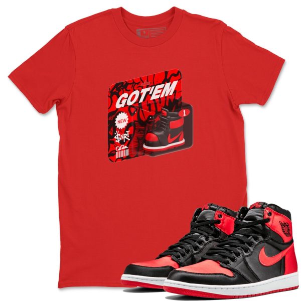 Vintage Toy Packaging Unisex Short Sleeve Crew Neck Sneaker Tee To Match 1s Satin Bred Jezsport.com