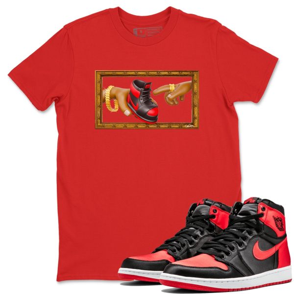 The Creation of Adam Unisex Short Sleeve Crew Neck Sneaker Tee To Match 1s Satin Bred Jezsport.com