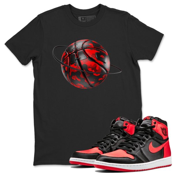 Camo Basketball Planet Unisex Short Sleeve Crew Neck Sneaker Tee To Match 1s Satin Bred Jezsport.com