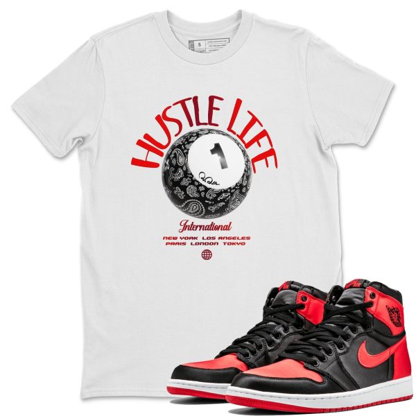 Hustle Life Unisex Short Sleeve Crew Neck Sneaker Tee To Match 1s Satin Bred Jezsport.com