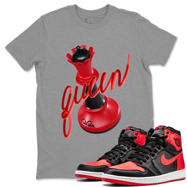 3D Queen Unisex Short Sleeve Crew Neck Sneaker Tee To Match 1s Satin Bred Jezsport.com