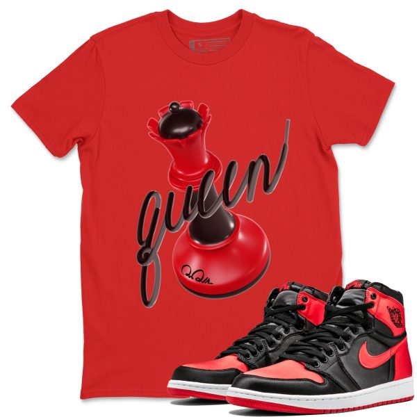 3D Queen Unisex Short Sleeve Crew Neck Sneaker Tee To Match 1s Satin Bred Jezsport.com