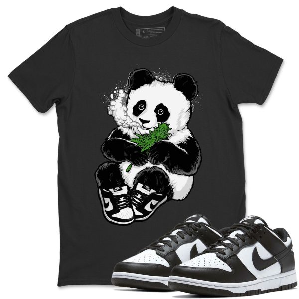 Smoking Panda Unisex Crew Neck T-Shirt - Sneaker Shirt To Match Dunks Panda Black White Jezsport.com