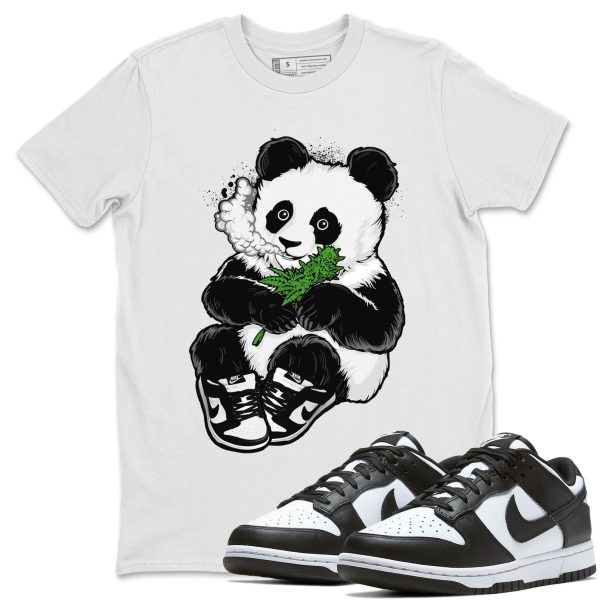 Smoking Panda Unisex Crew Neck T-Shirt - Sneaker Shirt To Match Dunks Panda Black White Jezsport.com