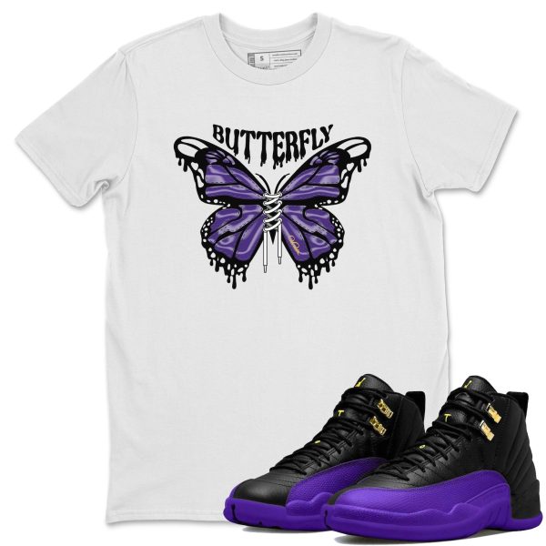 Butterfly Unisex T-Shirt - Sneaker Shirt To Match 12s Field Purple Jezsport.com