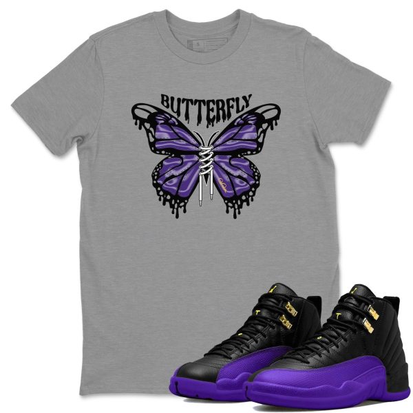 Butterfly Unisex T-Shirt - Sneaker Shirt To Match 12s Field Purple Jezsport.com