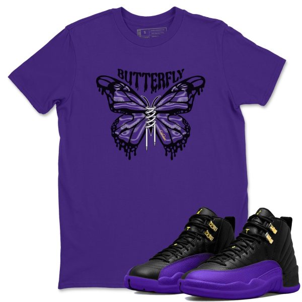 Butterfly Unisex T-Shirt - Sneaker Shirt To Match 12s Field Purple Jezsport.com