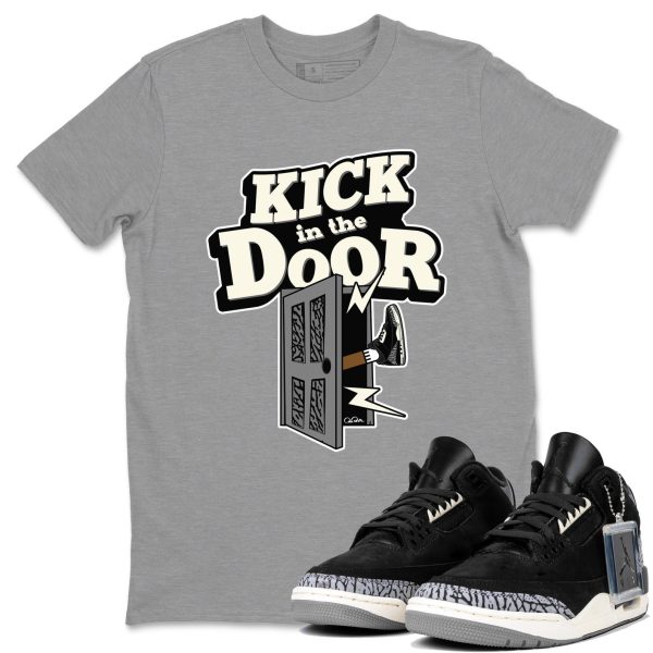 Kick In The Door Unisex Crew Neck Short Sleeve Sneaker Tee - Shirt To Match 3s Off Noir Jezsport.com