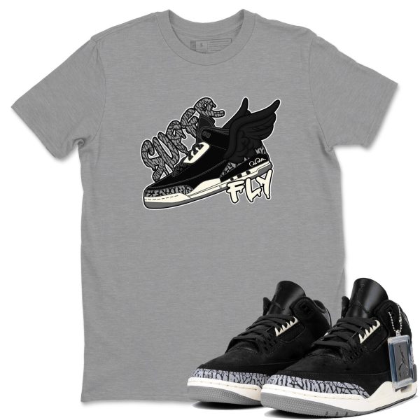 Super Fly Unisex Crew Neck Short Sleeve Sneaker Tee Sneaker Tee - Casual Unisex Cotton Sneaker T-Shirt To Match Shirt To Match 3s Off Noir Jezsport.com