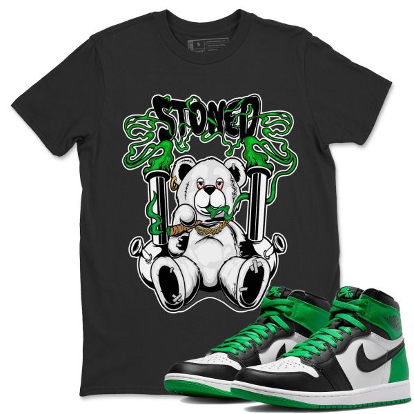 Stoned Bear Design Shirt - Unisex Streetwear Lucky Green T-Shirts To Match 1s Celtics Jezsport.com