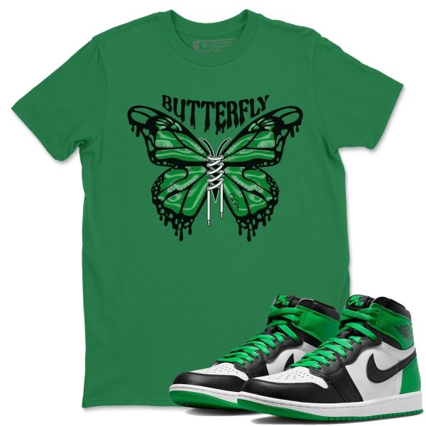 Butterfly Design Shirt - Unisex Streetwear Lucky Green T-Shirts To Match 1s Celtics Jezsport.com