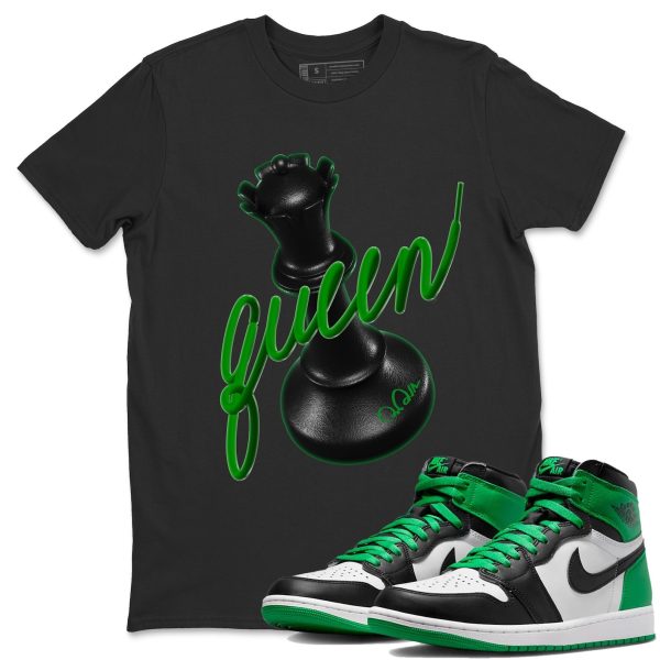 3D Queen Lucky Green T-Shirt - Unisex Cotton Sneaker Matching Shirts To Match 1s Celtics Jezsport.com