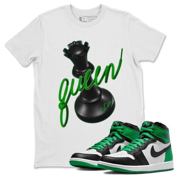 3D Queen Lucky Green T-Shirt - Unisex Cotton Sneaker Matching Shirts To Match 1s Celtics Jezsport.com