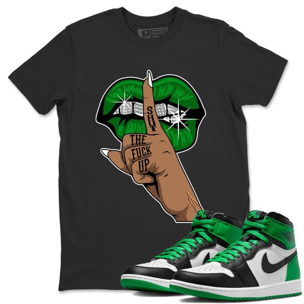 Lips Hand Lucky Green T-Shirt - Unisex Cotton Sneaker Matching Shirts To Match 1s Celtics Jezsport.com