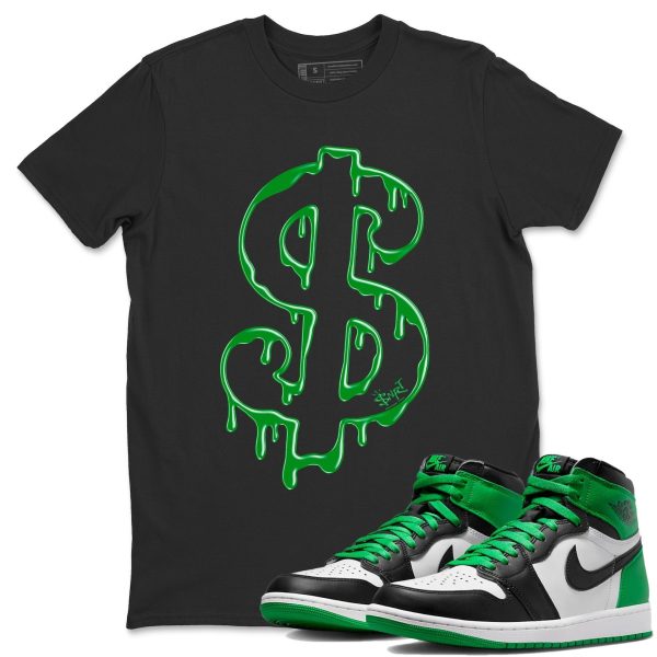 Dripping Dollar Lucky Green T-Shirt - Unisex Cotton Sneaker Matching Shirts To Match 1s Celtics Jezsport.com