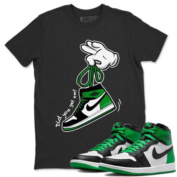 Cartoon Hands Lucky Green T-Shirt - Unisex Cotton Sneaker Matching Shirts To Match 1s Celtics Jezsport.com