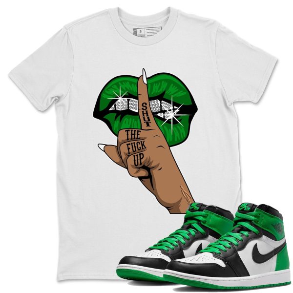 Lips Hand Lucky Green T-Shirt - Unisex Cotton Sneaker Matching Shirts To Match 1s Celtics Jezsport.com