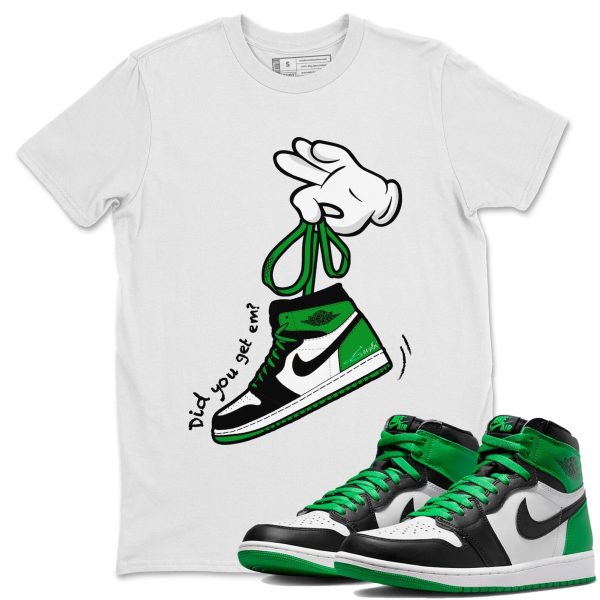 Cartoon Hands Lucky Green T-Shirt - Unisex Cotton Sneaker Matching Shirts To Match 1s Celtics Jezsport.com