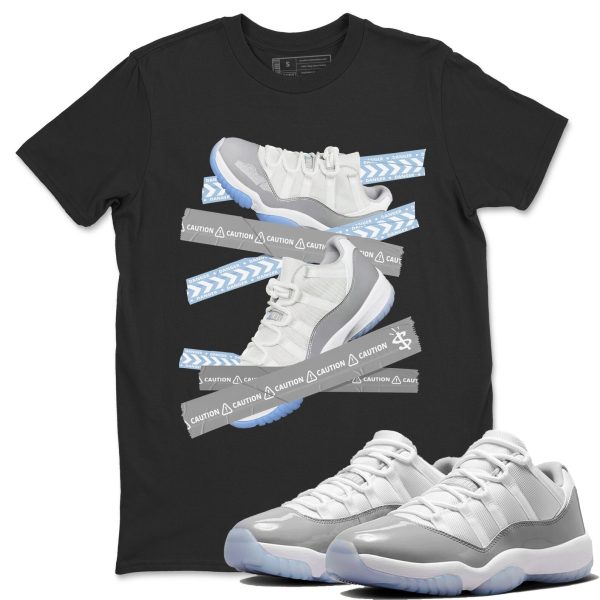 Caution Tape Unisex Casual T-Shirt - Sneaker T-Shirt To Match 11s White Cement Jezsport.com