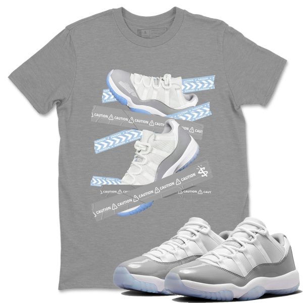 Caution Tape Unisex Casual T-Shirt - Sneaker T-Shirt To Match 11s White Cement Jezsport.com