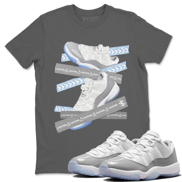 Caution Tape Unisex Casual T-Shirt - Sneaker T-Shirt To Match 11s White Cement Jezsport.com