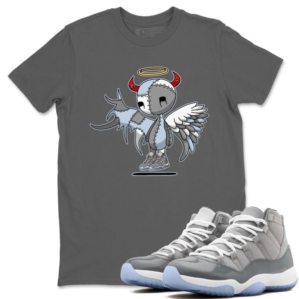 Devil Angel Unisex Short Sleeve Sneaker Tee - Shirt To Match 11s Retro Cool Grey Jezsport.com