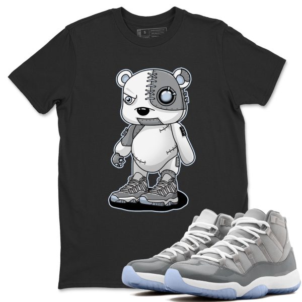 Cyborg Bear Unisex Short Sleeve Sneaker Tee - Shirt To Match 11s Retro Cool Grey Jezsport.com