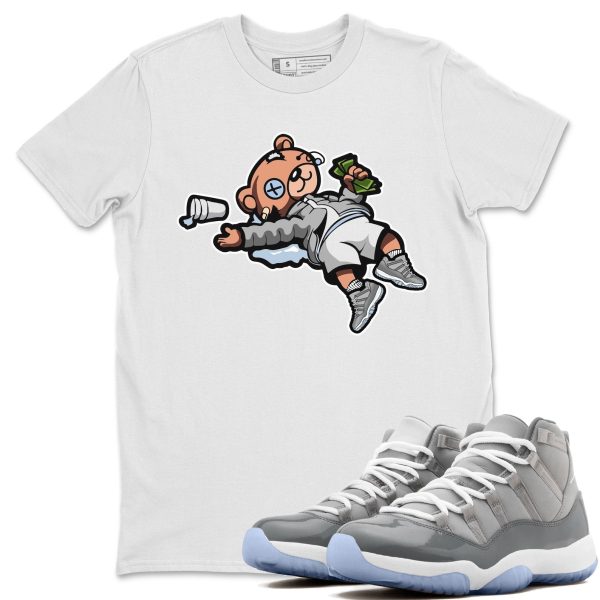 Drunk Teddy Bear Unisex Short Sleeve Sneaker Tee - Shirt To Match 11s Retro Cool Grey Jezsport.com