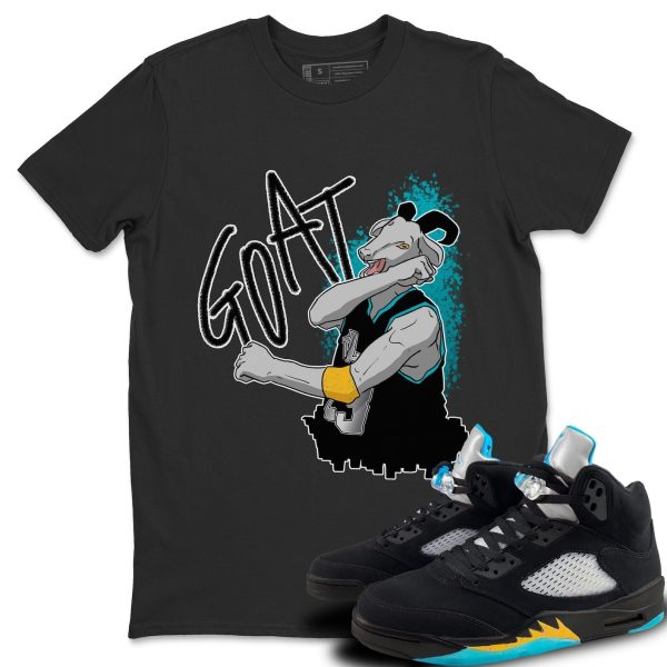 Screaming Goat Unisex Short Sleeve Sneaker Tee - Shirt To Match 5s Retro Aqua Jezsport.com