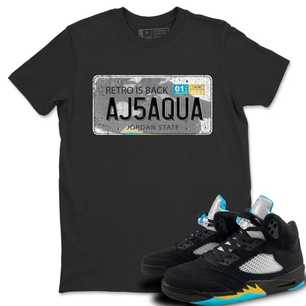 Sneaker Plate Unisex Short Sleeve Sneaker Tee - Shirt To Match 5s Retro Aqua Jezsport.com