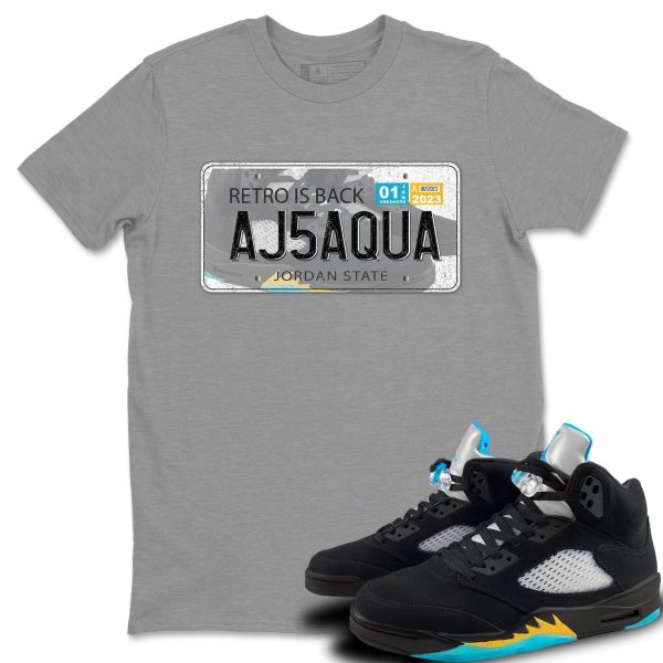 Sneaker Plate Unisex Short Sleeve Sneaker Tee - Shirt To Match 5s Retro Aqua Jezsport.com